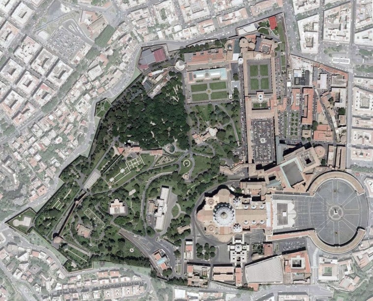 Vatikan ve Vatikan Müzesi - Uydu Görünümü