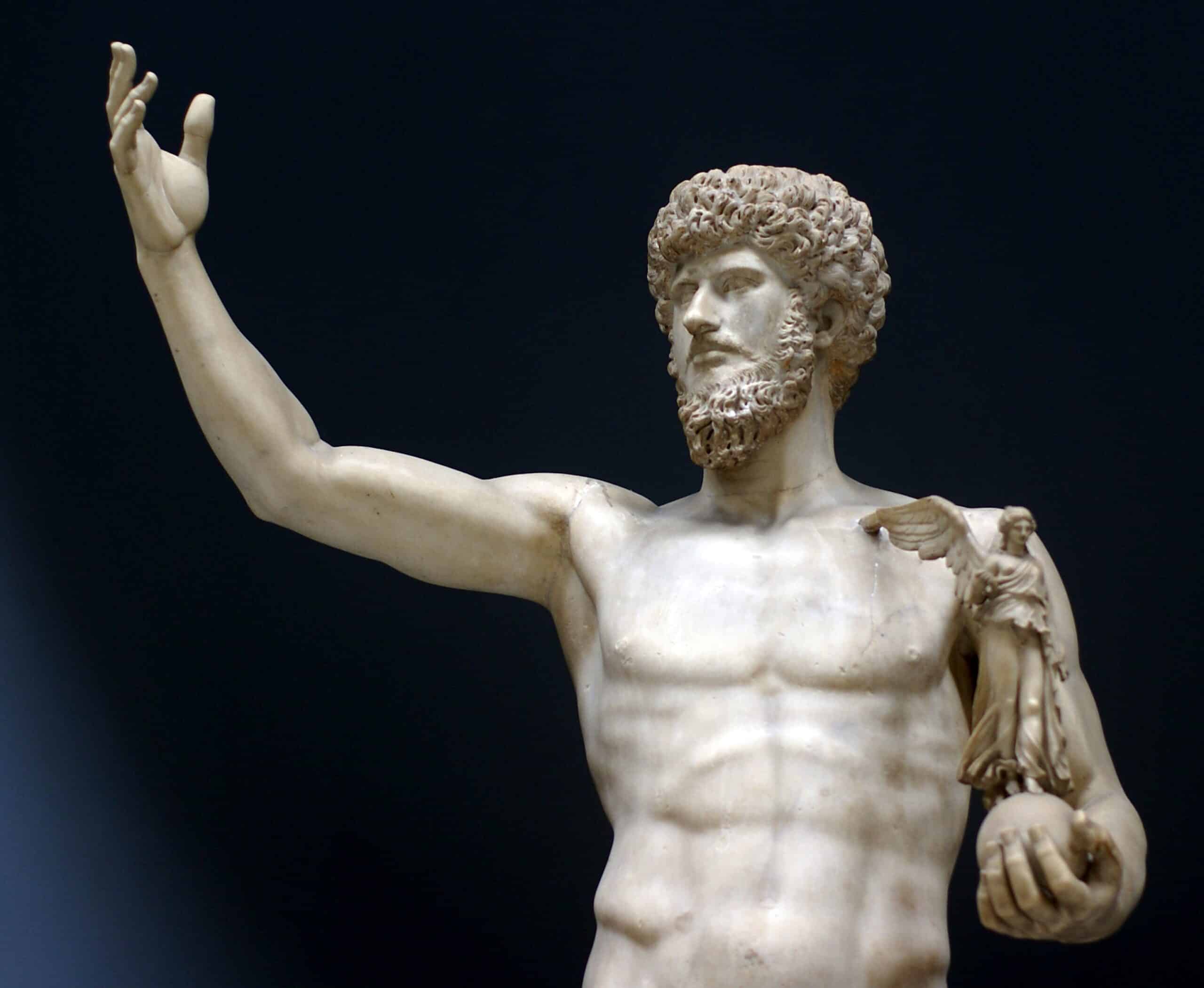 Roma İmparatoru Lucius Verus'un galip atlet olarak tasviri.