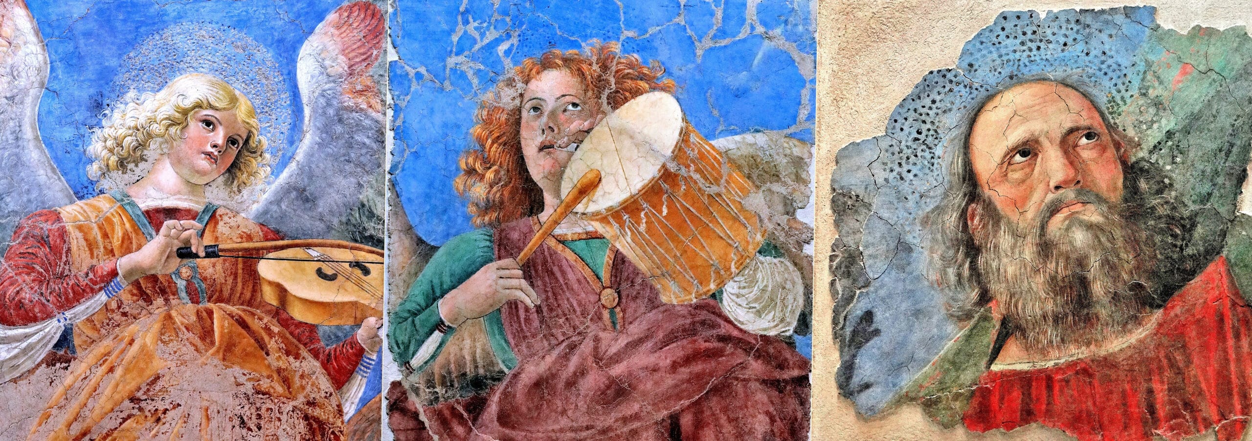 Melozzo da Forlì'nin 4'üncü odadaki 15'inci yüzyıldan kalma freskleri - Pinocoteca - Vatikan Müzesi